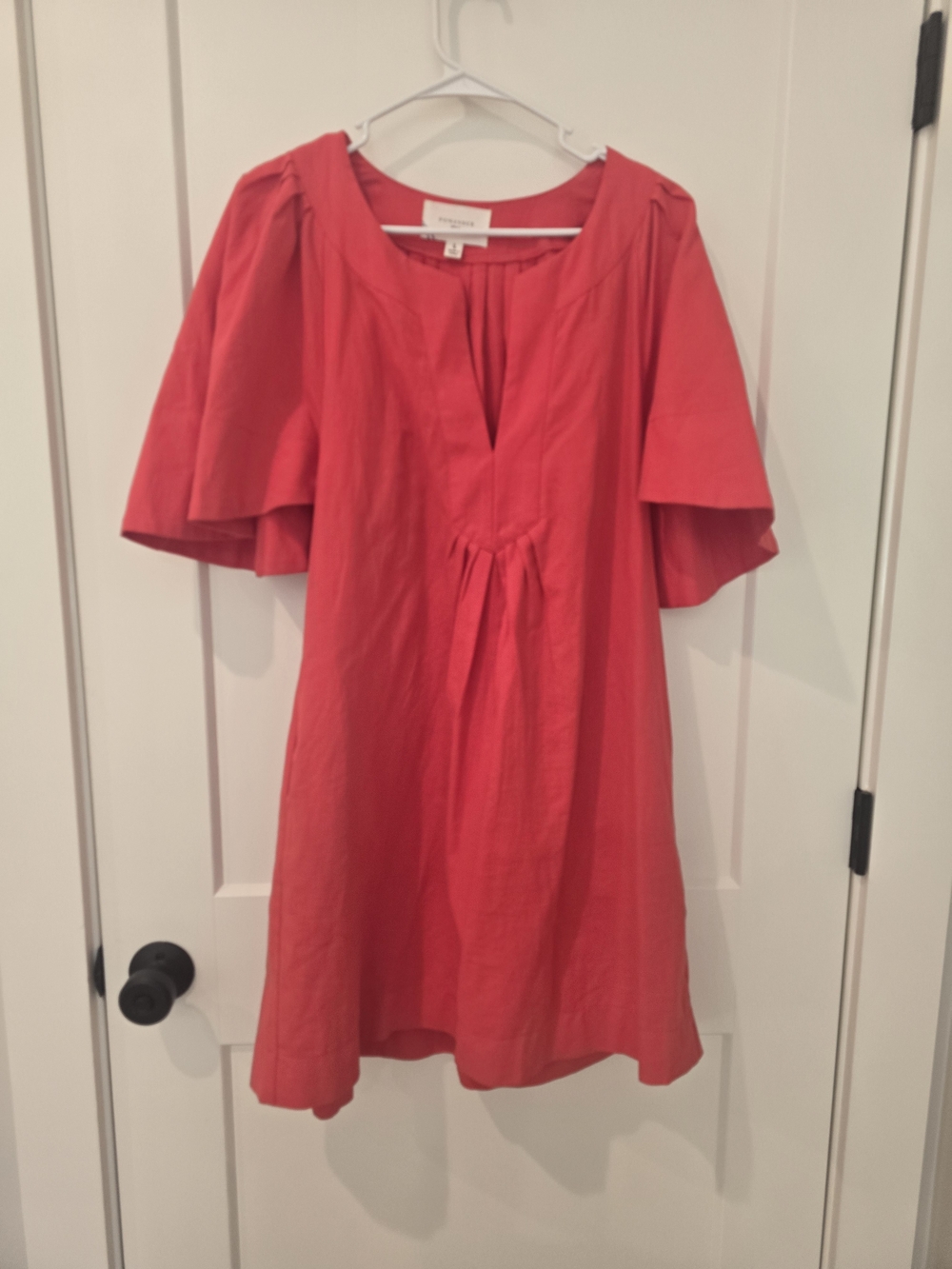 4Pomander Place Coral Red Flutter Dress